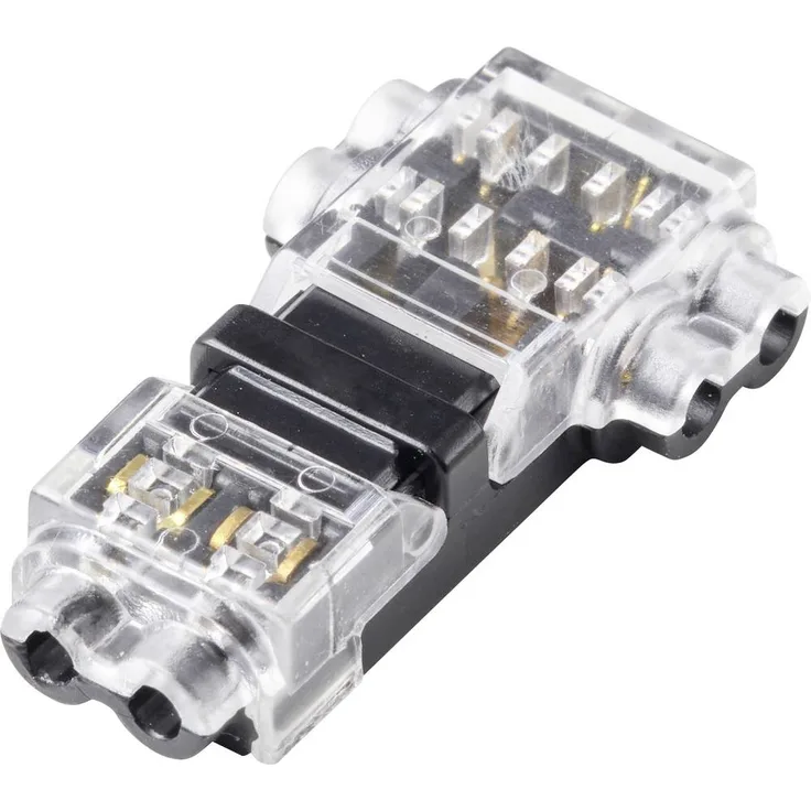 TRU COMPONENTS TC-14376144 Schnellverschluss, flexibel für 0.5-0.75mm² und starr für 0.5-0.75mm², 2-polig, 12 St. Durchsichtig/Schwarz