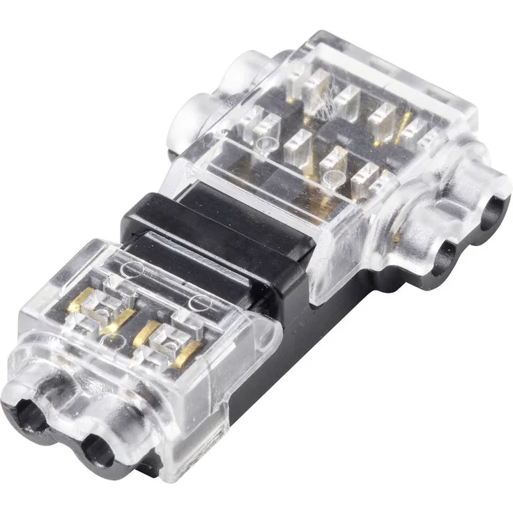 TRU COMPONENTS TC-14376144 Schnellverschluss, flexibel für 0.5-0.75mm² und starr für 0.5-0.75mm², 2-polig, 12 St. Durchsichtig/Schwarz