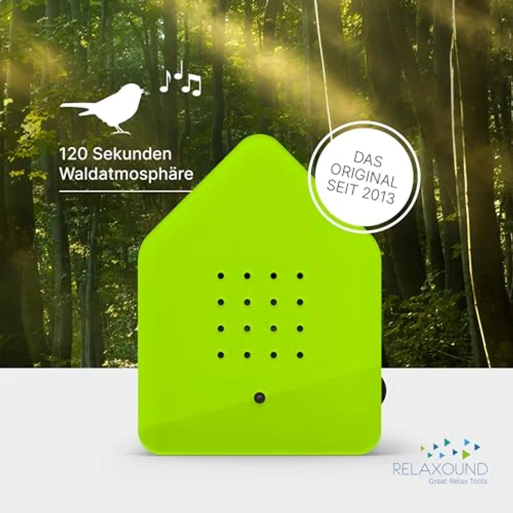 Relaxound Zwitscherbox Classic grün, 11,0 x 14,5 x 3,5 cm, Plexiglas, Vogelgezwitscher mit Bewegungsmelder – Bild 2