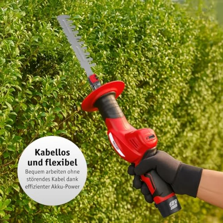 WALTER 2-in-1 Heckenschneider & Astsäge, kabellos, 12V, 2 Akkus, ergonomischer Griff, werkzeugloser Klingenwechsel, leicht & kompakt – Bild 4