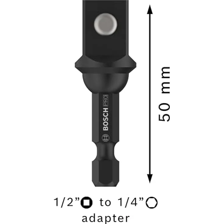 BOSCH PRO Socket Adapter, Bohrfutteradapter mit Kugelverbindung 1/2" für Bohr- und Schlagschrauber, 50 mm - 2608522564 – Bild 3