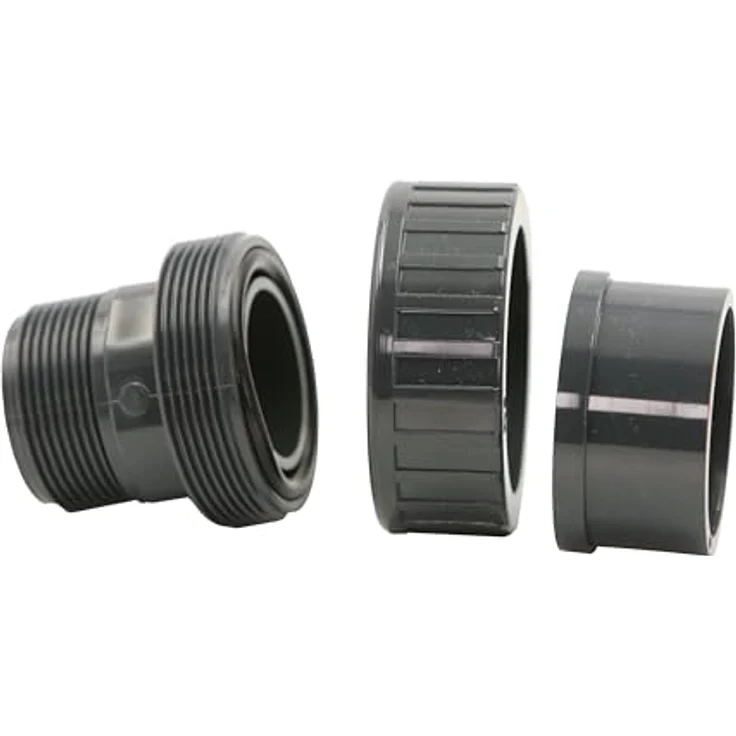 HAF PVC Fittings Verschraubung O-Ring 63mm x 2" | Klebemuffe x Außengewinde | Grauer PVC Adapter, PN16 für Poolverrohrung – Bild 3