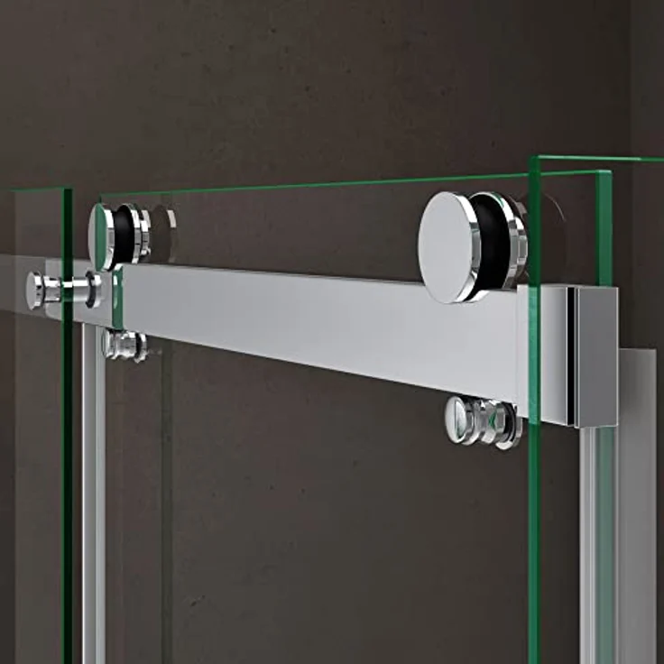 doporro Ravenna17, Eckdusche Duschkabine mit Schiebetür, 8 mm ESG-Sicherheitsglas Klarglas, BxT: 100x75 cm, rahmenlos, inklusive Montagezubehör – Bild 4