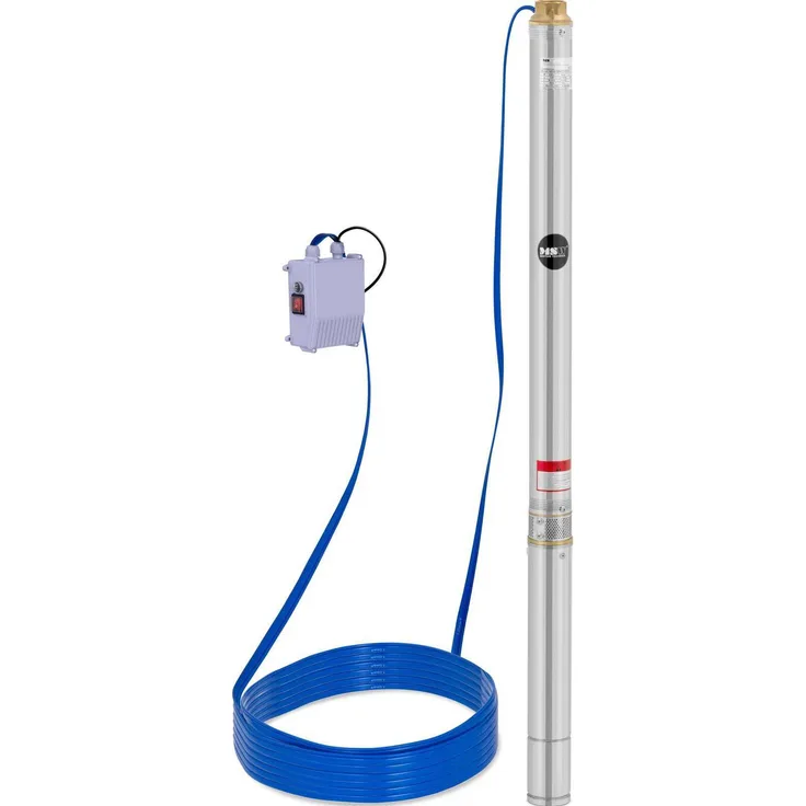 MSW Brunnenpumpe - 3,80 m³/h - 750 W - Edelstahl - Leistungsstarke Tiefbrunnenpumpe mit 1500 W Motor