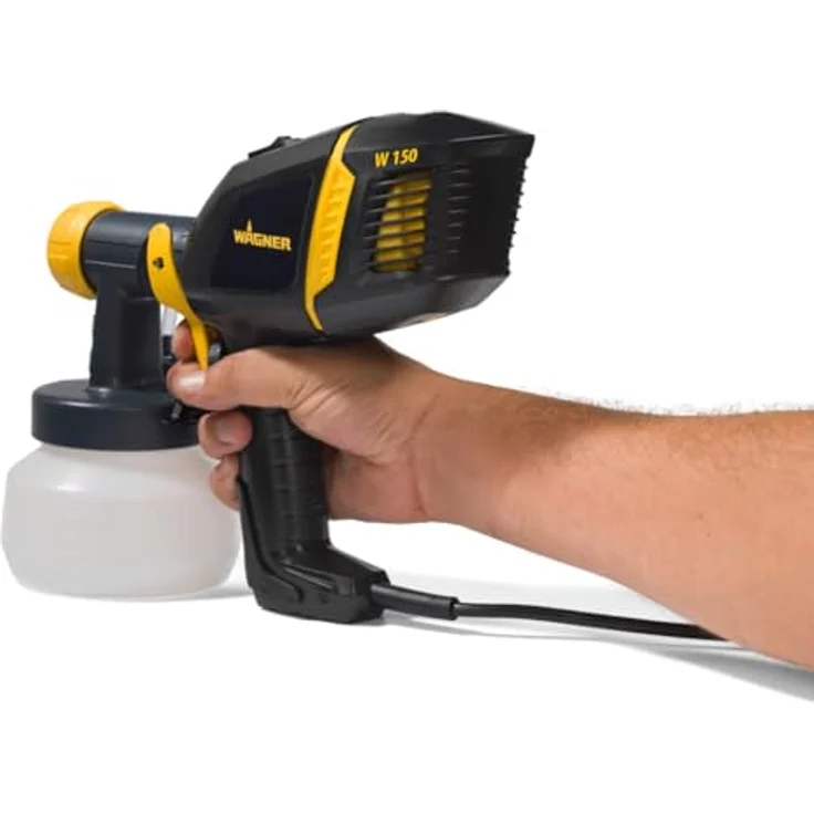 Wagner Farbsprühsystem W 150 Wood & Metal, 300 W, Förderleistung 0,14 l/min, ergonomische Spritzpistole für Holz- und Metallbeschichtungen – Bild 3