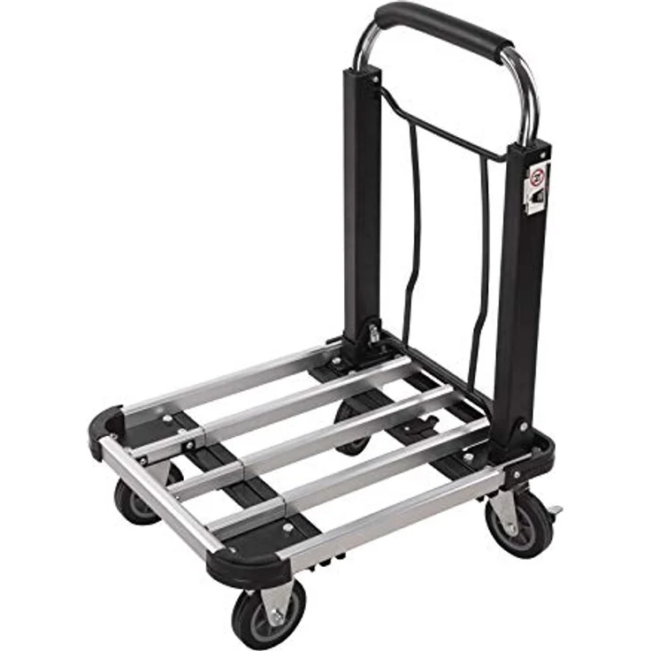 DEMA Alu-Transportwagen klappbar, erweiterbare Ladefläche bis 150 kg, 2 Lenkrollen mit Bremse – Bild 2