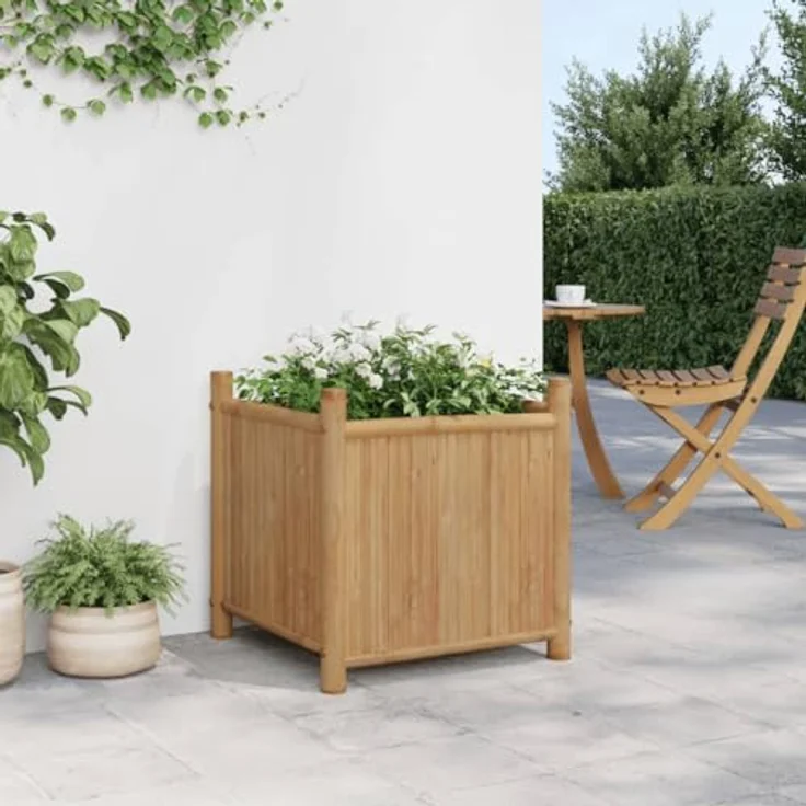 vidaXL Pflanzkübel, Hochbeet aus Bambus, erhöhtes Design, für Garten Balkon Terrasse – Bild 3