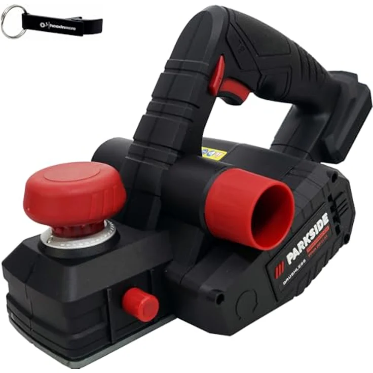 HEADNMORE® Bundle - PARKSIDE PERFORMANCE® 20V Akku Hobel PPHA 20 (ohne Akku), bürstenloser Motor, einstellbare Spantiefe, im Transportkoffer mit Schlüsselanhänger – Bild 1