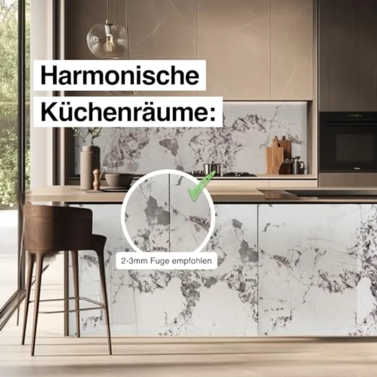 HEXIM Marmorplatten Optik 2 Stück 280x122 cm SPC Kunststoff, Granit Steinoptik, Wandverkleidung Innen & Außen, 6,84 m², Modell 80111, pflegeleicht und robust – Bild 5