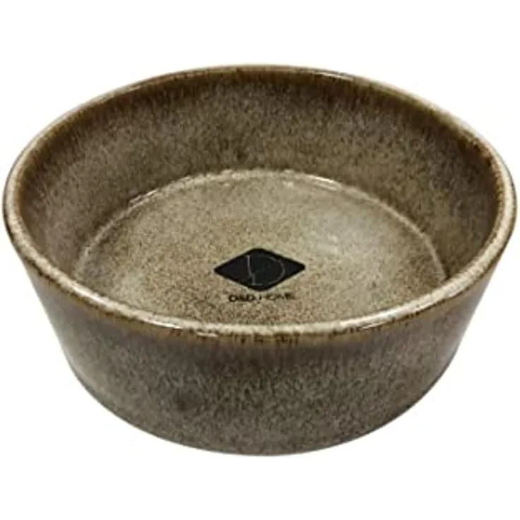 D&D Home Jasper Sand Futternapf 13,8 x 13,8 x 5,5 cm, Keramik, glasiert, hochwertig, strapazierfähig und stabil, für Nassfutter, Trockenfutter und Wasser, spülmaschinenfest