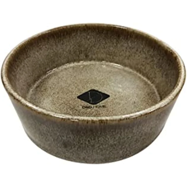 D&D Home Jasper Sand Futternapf 13,8 x 13,8 x 5,5 cm, Keramik, glasiert, hochwertig, strapazierfähig und stabil, für Nassfutter, Trockenfutter und Wasser, spülmaschinenfest