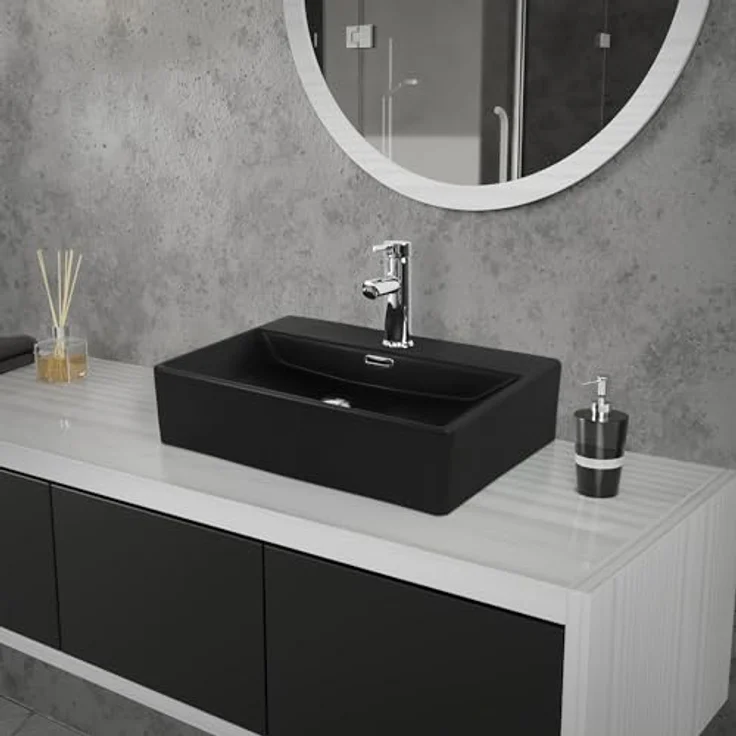 ML-Design Waschbecken Rechteckig 510x360x130 mm Schwarz aus Keramik ML-Design – Bild 9