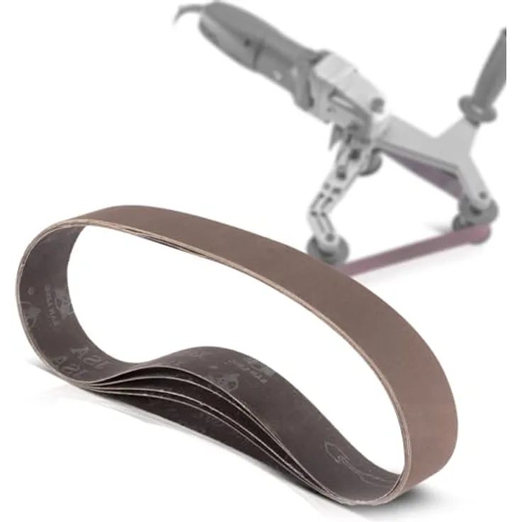 STAHLWERK Schleifband 5er Set mit P120 Körnung 40 x 760 mm Universal-Schleifpapier | Gewebe-Schleifband | Schleifmittel für Rohrbandschleifer, Bandschleifer und Schleifgeräte