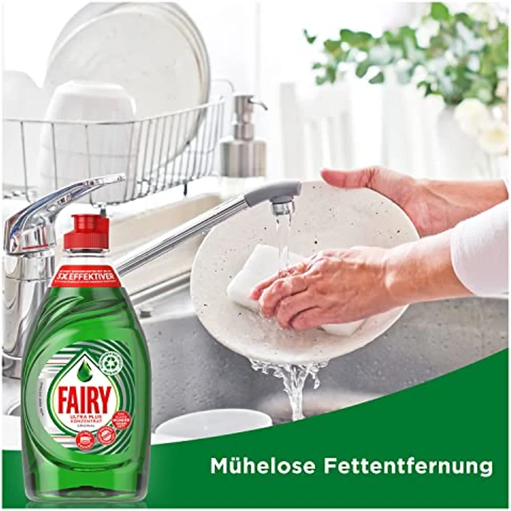 Fairy Ultra Plus Geschirrspülmittel, Konzentrat für strahlend sauberes Geschirr, 450 ml – Bild 3