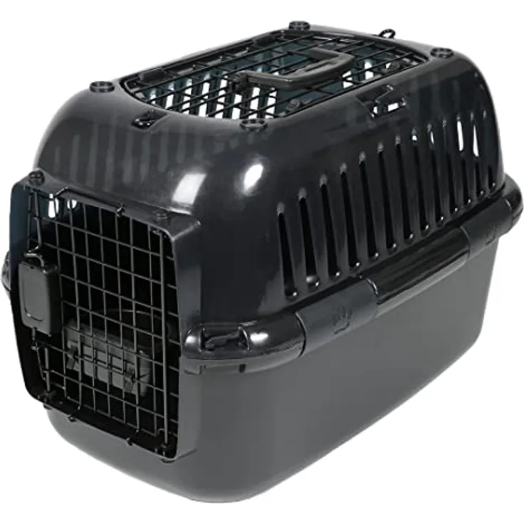 Europet-Bernina Tiertransportbox Transportbox Adventurer 60 schwarz, Kunststoff, Metalltür, integrierte Wasserschale