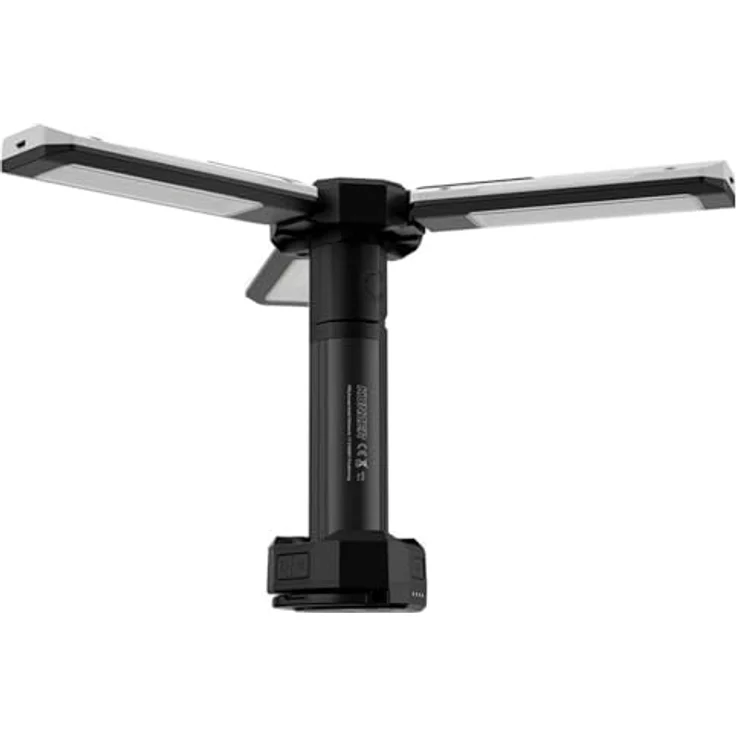 Kunzer PL-3 Arbeitsstrahler, COB-Technik, 3-flügelig, zusammenklappbar, 2000 lm, IP54, inkl. USB-Ladekabel und Stativadapter