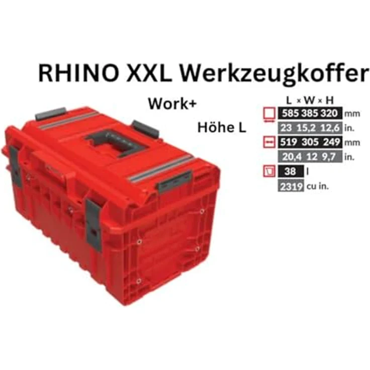 Tool Brothers Toolbrothers RHINO ONE 350 2.0, modularer Werkzeugkoffer RED ULTRA HD, 38L mit IP66 Schutz, inklusive 2 Ablagen und 2 Fächern – Bild 4