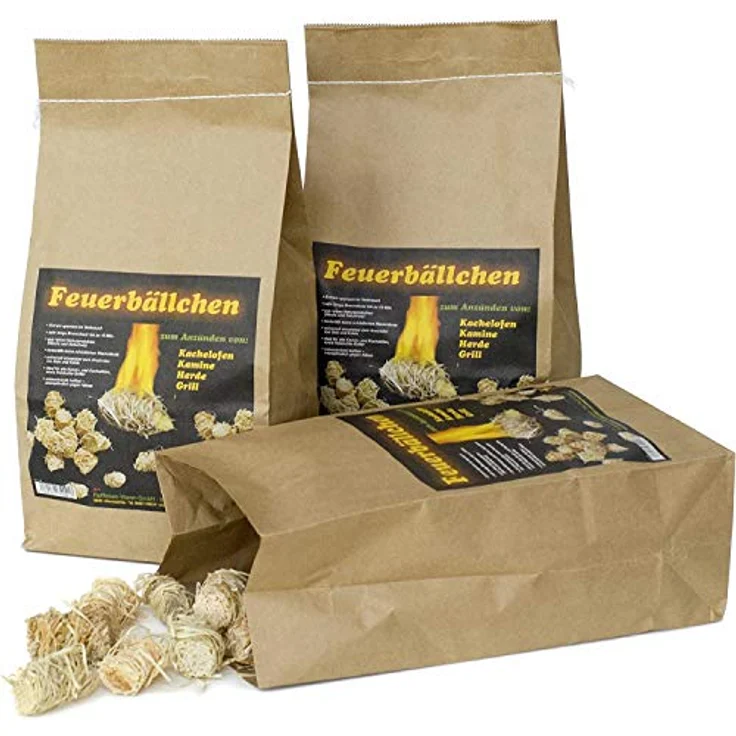 Feuerbällchen Grillanzünder 1 kg ökologische Grillanzünder mit sehr langer Brenndauer – Bild 2