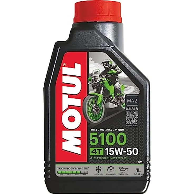 Motul 104080 5100 4T, 15 W-50, 1 L, 221x117x63.5