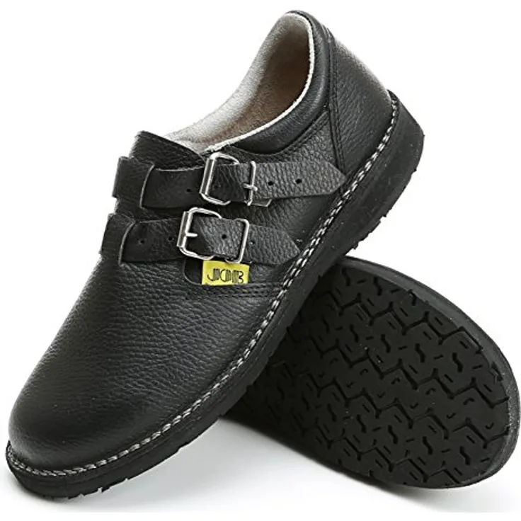 JOB Dachdecker Halbschuh PETER II, Arbeitsschuh mit 2 Schnallen, schwarz
