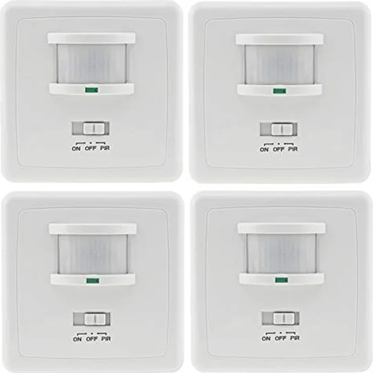 ChiliTec 3-Draht UP Bewegungsmelder 160° 9m Reichweite LED geeignet Unterputz Montage Infrarot 4 Stück Weiß – Bild 1