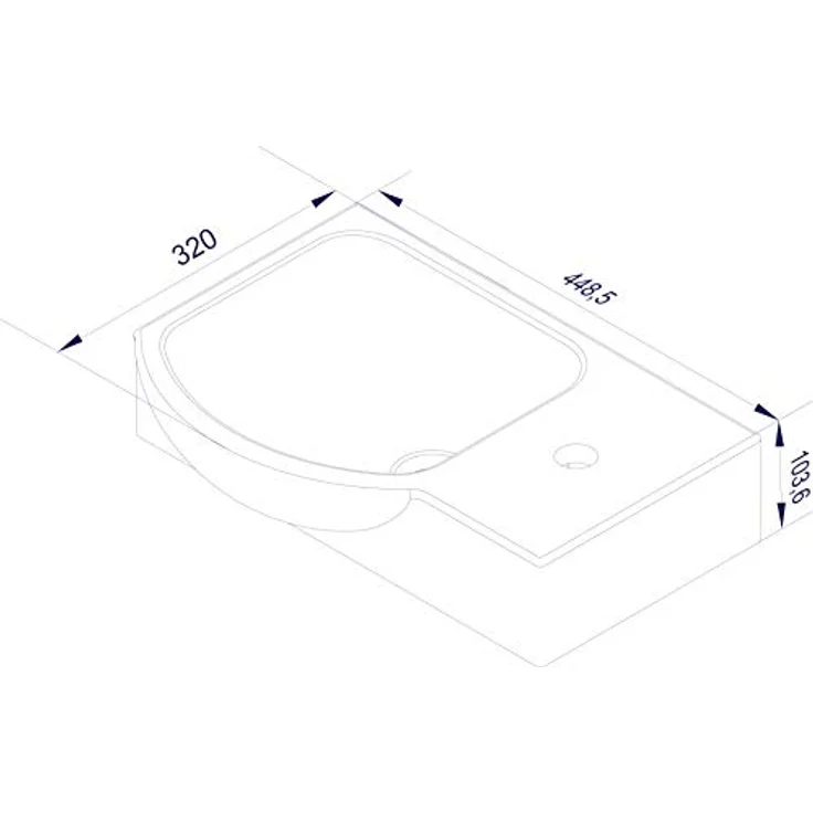 Fackelmann A-VERO Waschbecken 45 cm aus Keramik – Bild 2