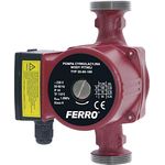 FERRON Umwälzpumpe 25-60 180 (0202W), Gusseisen, Aluminiumgehäuse, 3 Drehzahlen, max. 5,5 m Hubhöhe, für Zentralheizungssysteme