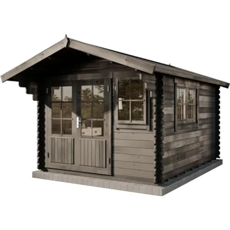 Alpholz Gartenhaus Gabriel-34 300 x 400 cm, BxT: 358x467 cm, Leimholz-Doppeltür, Doppelfenster, 34 mm Wandstärke – Bild 3