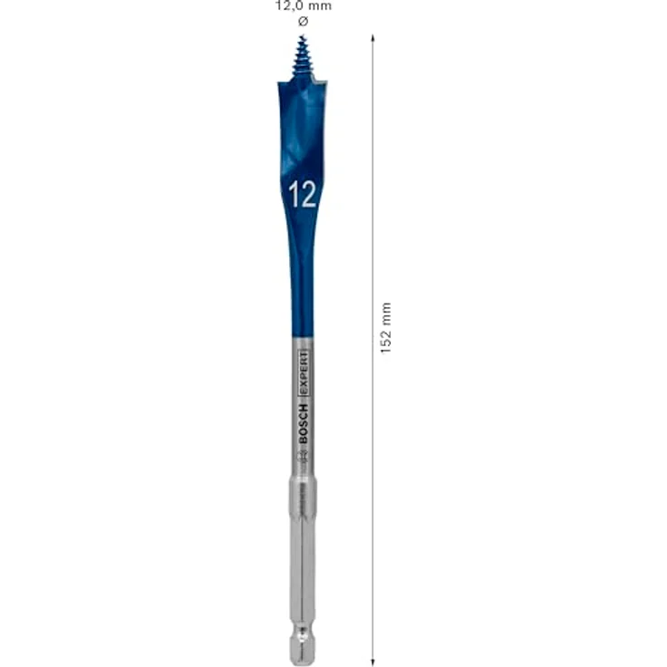 Bosch Expert Self Cut Speed Spade Bit, 12mm x 152mm, HEX Shank für schnelles Bohren in Weichholz, 1 Stück – Bild 3