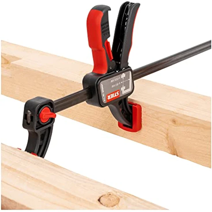 STIER Einhandzwinge 900 mm Spannweite, 80 mm Ausladung, ergonomisch geformter Griff, zum Spannen und Spreizen, robustes Design – Bild 3