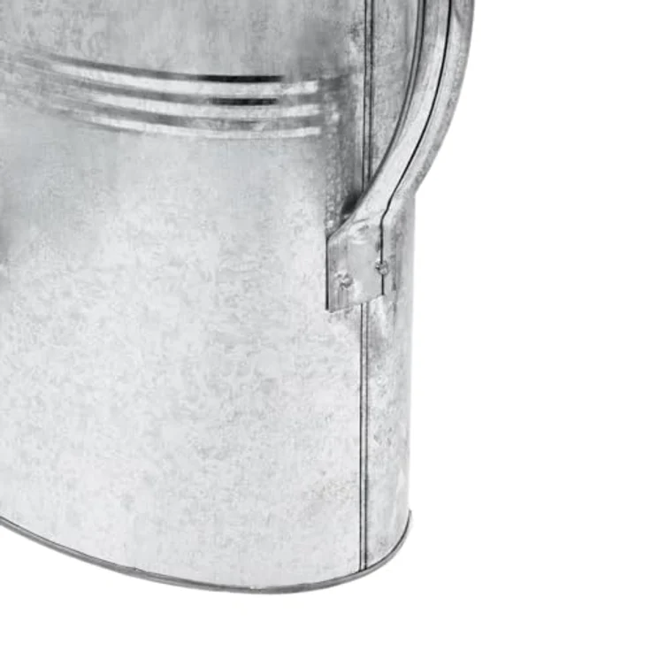 Spetebo Garten Gießkanne verzinkt, 10 Liter Blumengießkanne mit abschraubbarem Brausekopf, silberner Metalloptik – Bild 4
