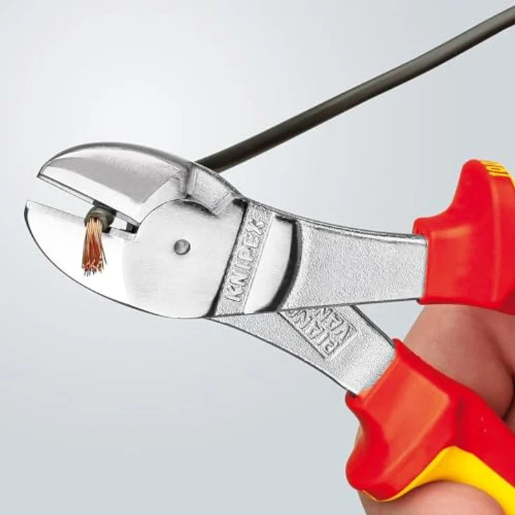 KNIPEX 74 06 250 Kraft-Seitenschneider isoliert mit Mehrkomponenten-Hüllen, verchromt 250 mm – Bild 4