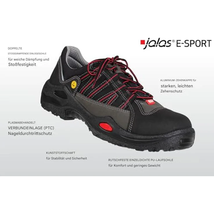Ejendals Jalas 1615 E-Sport, Halbschuh S3, SRC, CI, ESD, wasserabweisend, Größe 40 – Bild 3