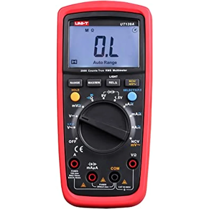 Uni-T UT139A, Multimeter mit True RMS Technologie, automatischer Bereichsauswahl und robuster Gummihülle, schwarz – Bild 2