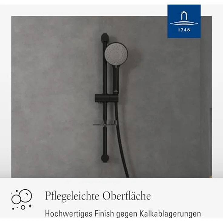 Villeroy & Boch Universal Showers Duschgarnitur, Duschsystem mit Handbrause und 3 Strahlarten, Höhe 60.40 cm, matt schwarz – Bild 5