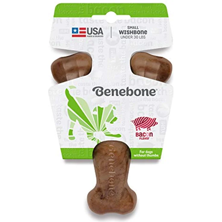 Benebone Wishbone Echter Speck Klein Langlebiges Hundekauspielzeug für Aggressive Kauer – Bild 3