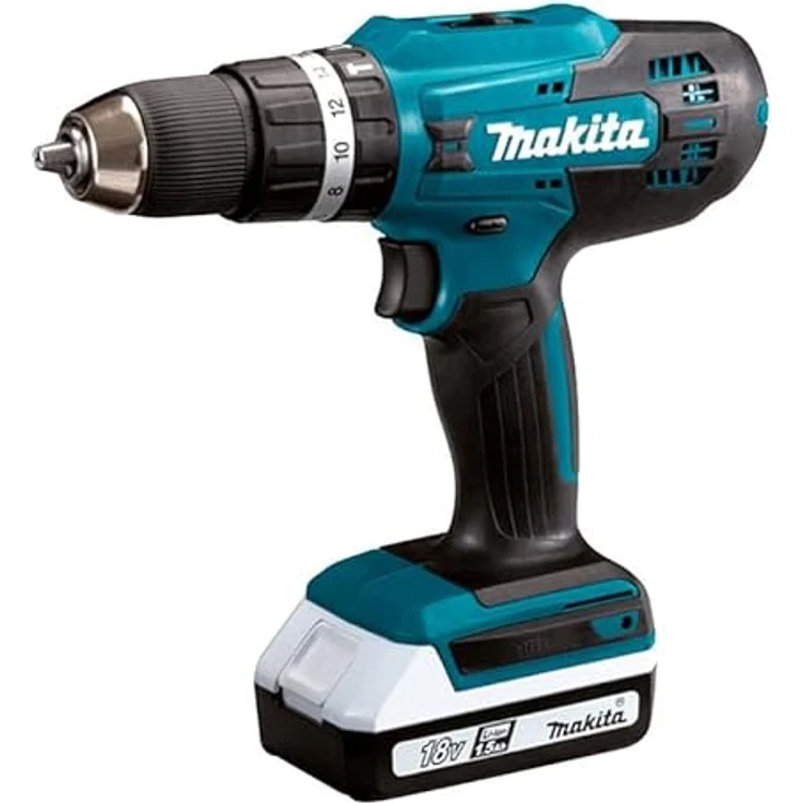 Makita Akku-Schlagschrauber HP488D011 18V / 2x 1.5 AH +, inkl. 2. Akku, inkl. Ladegerät, inkl. Koffer, mit Zubehör – Bild 2