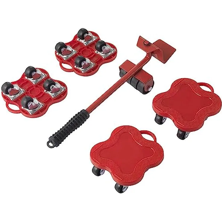 TOOLCRAFT Möbel-Transportroller, 5-teiliges Set mit 360° drehbaren Rollen, Traglast max. 400 kg