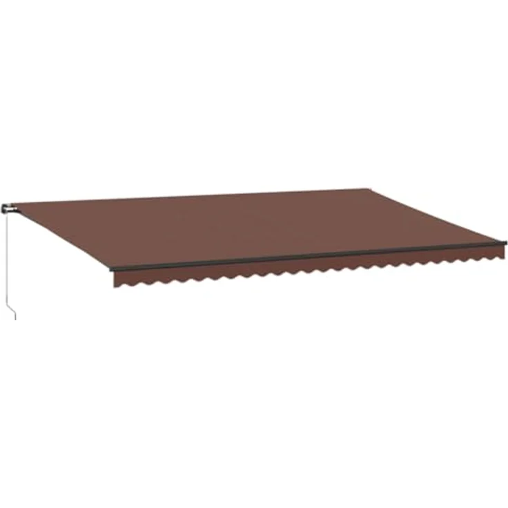 vidaXL Markise Manuell mit LEDs Braun 600x350 cm, Gelenkarmmarkise mit LED-Beleuchtung und UV-Schutz – Bild 1