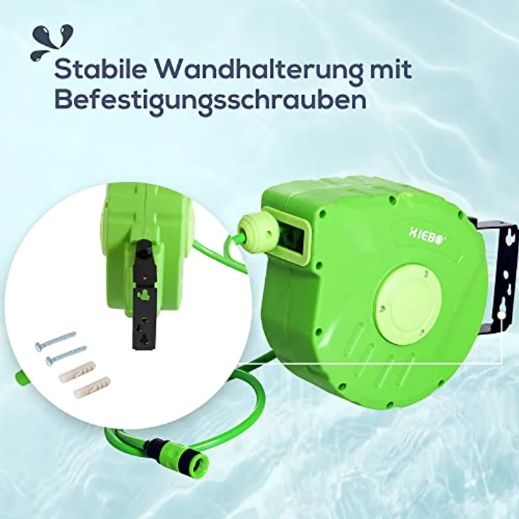 Durhand Outsunny Schlauchtrommel Automatik 10m Schlauchaufroller schwenkbar Garten Grün - grün – Bild 6