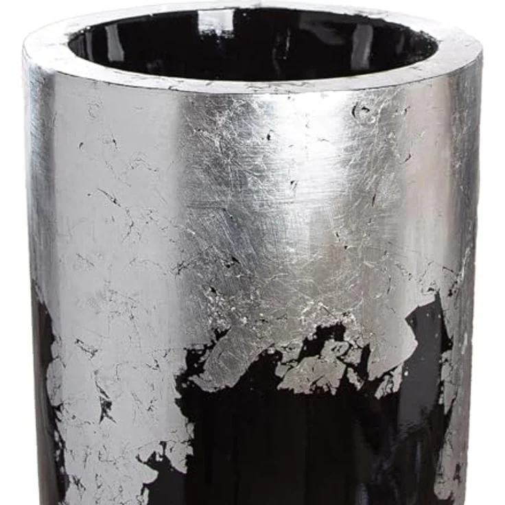 GILDE Übertopf KONUS XXL, Fiberglas, schwarz/silberfarben, Höhe 100cm, wasserdicht für Indoor-Pflanzen – Bild 3