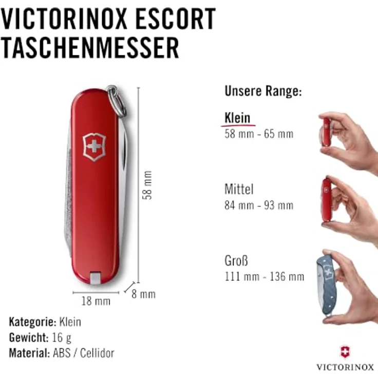 Victorinox Escort 0.6123, Schweizer Taschenmesser mit 6 Funktionen, Rot – Bild 3
