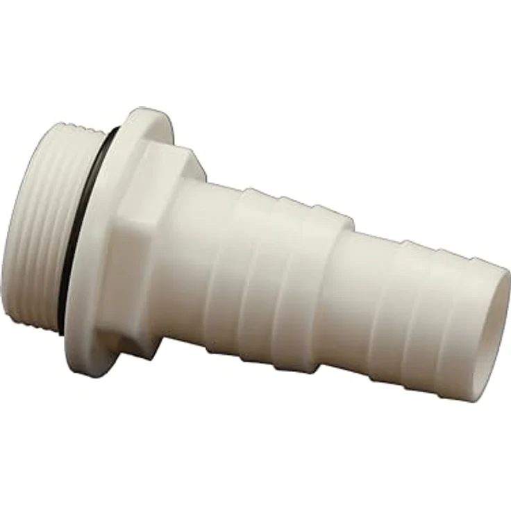 HAF 2x ABS Schlauchtülle O-Ring 32mm 38mm x 1 1/2", inkl. 2x Edelstahlschelle, bruchfest, weiß, für Poolfittings & Poolschlauch – Bild 2
