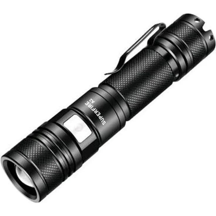 Superfire Taschenlampe Flashlight A2 650lm USB, hochwertige SST-40-W LED, spritzwasserbeständig, grün