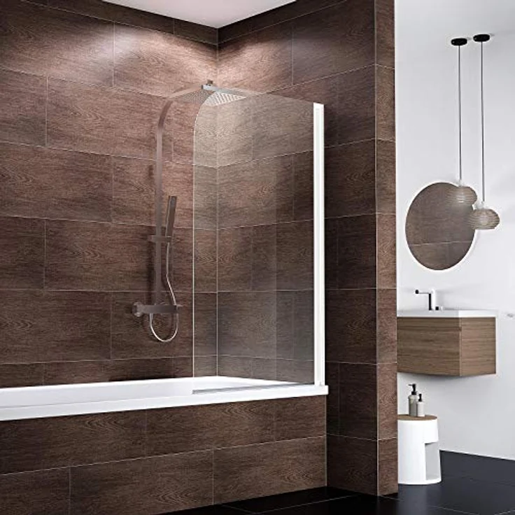 Schulte D1650 04 50 Komfort Duschabtrennung für Badewanne, 80 cm x 140 cm, Alpinweiß, 5 mm Sicherheitsglas ohne Beschichtung – Bild 2