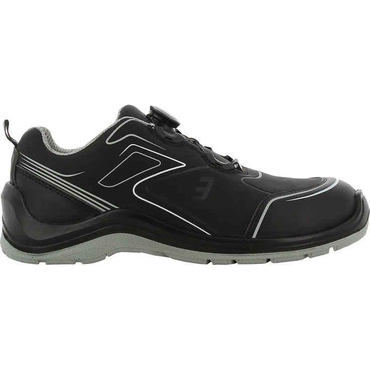 SafetyJogger Flow Low S3, Sicherheitsschuh mit Twist-Lock-System, metallfreier Zehenkappe, wasserfest, schwarz