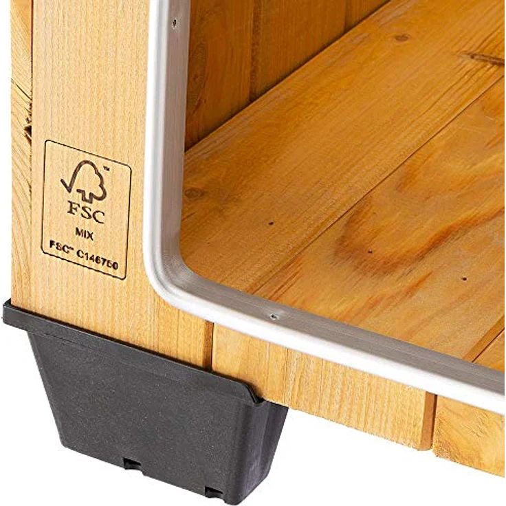 Ferplast Hundehütte große Hunde BAITA 80 aus FSC-Holz, Hundehaus Outdoor Wetterfest, Isolierende Kunststofffüße, Tür mit Bissschutzkante aus Aluminium, 96 x 65 x h 66 cm. – Bild 4