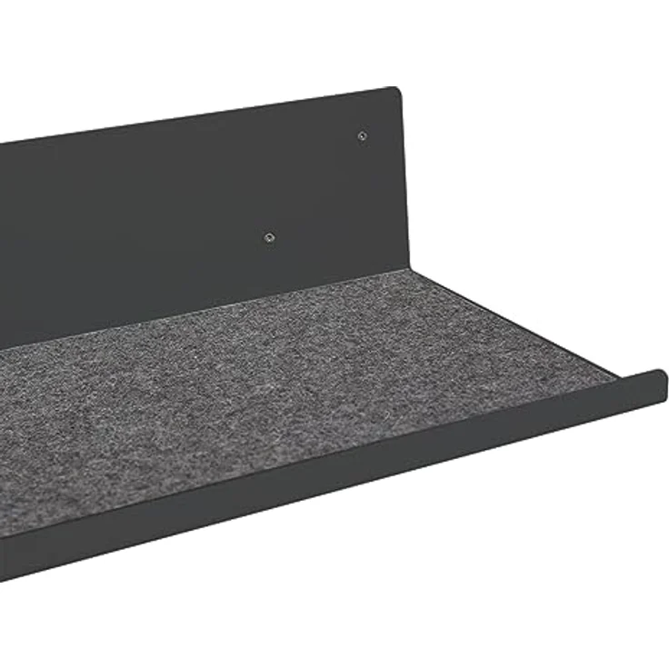 LucyBalu® Wandliege für Katzen | Katzenregal Anthrazit mit Filz-Auflage | Sichere Rückwand | Geborgenheit für deine Katze | Made in Germany – Bild 4