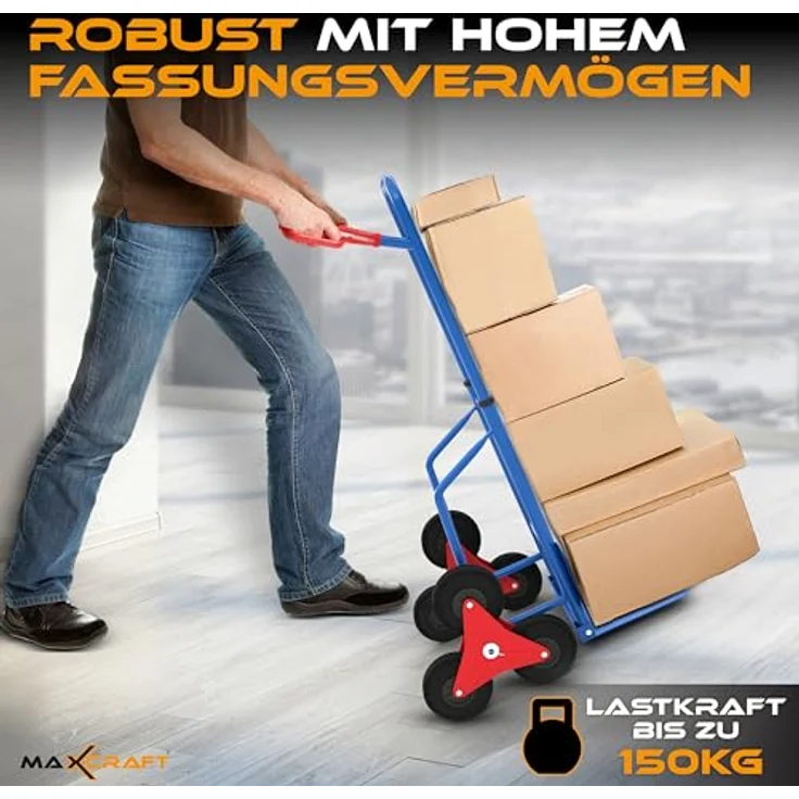 MAXCRAFT Sackkarre Treppenkarre bis 200 kg klappbar Treppensackkarre Transportkarre Treppensteiger - Preisvergleich – Bild 4