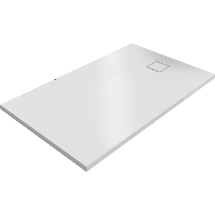 Hüppe EasyFlat Duschwanne, rechteckig, 1700x800mm, weiss glänzend, bodenebene Installation, Ablauf kurze Seite, rutschfeste Oberfläche